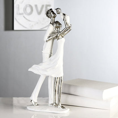 Poly sculpture “Parental Happiness” white/silver