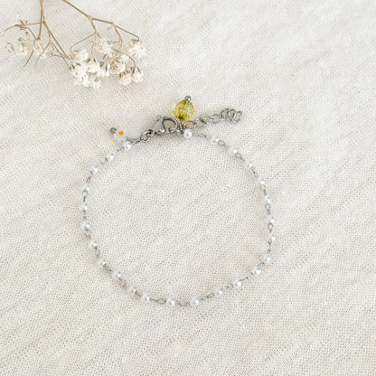 Gems & peridot bracelet - silver