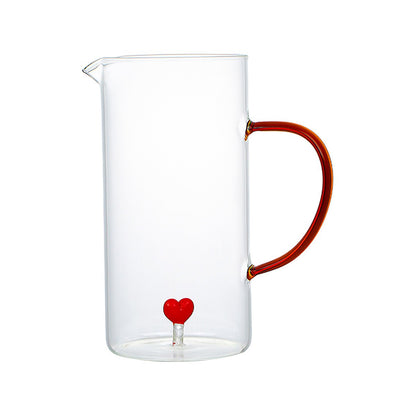 Heart pitcher with red handle 1.5L