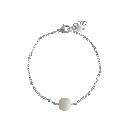 Moonstone Faceted Bracelet - Silver