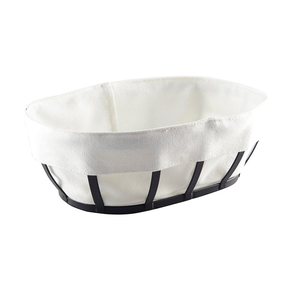 Black oval bread basket 26x18x9cm