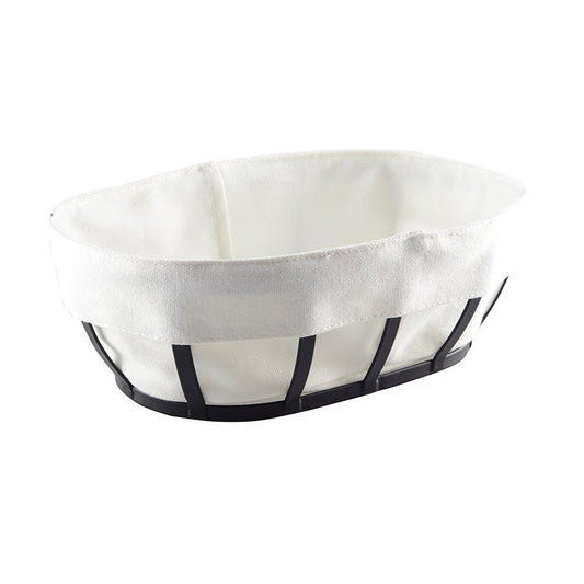 Black oval bread basket 26x18x9cm