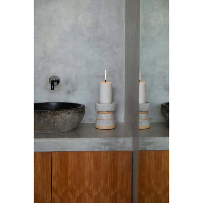 The Serene Candle Holder - Concrete Natural - M