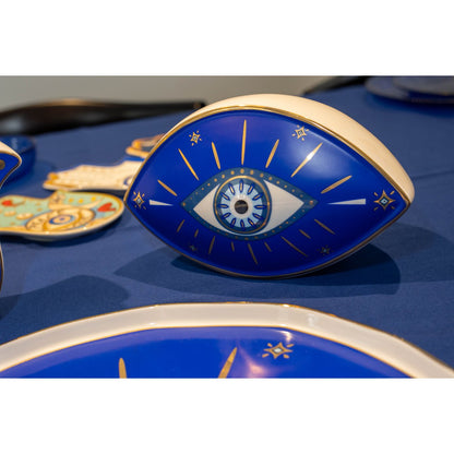Dark blue decorative eye 20x12x13.5cm