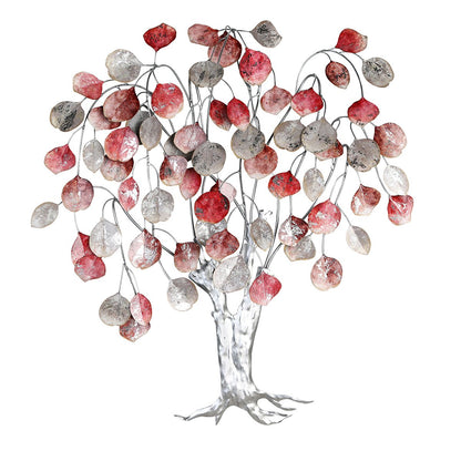 Wall decoration "Love Tree" red / silver. H.80cm