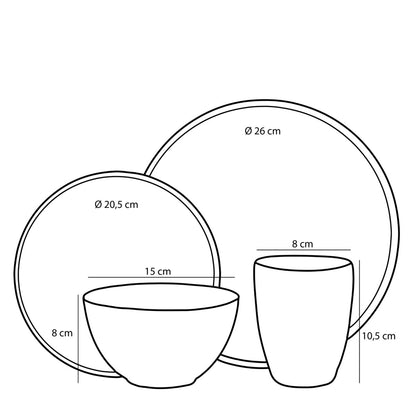 Tableware set Tabo Gray