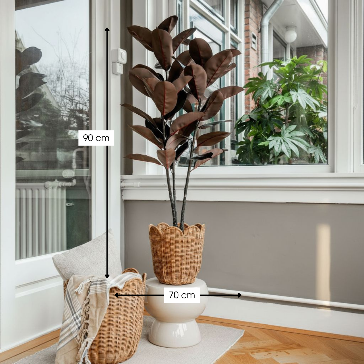 Artificial plant Rubber plant Red