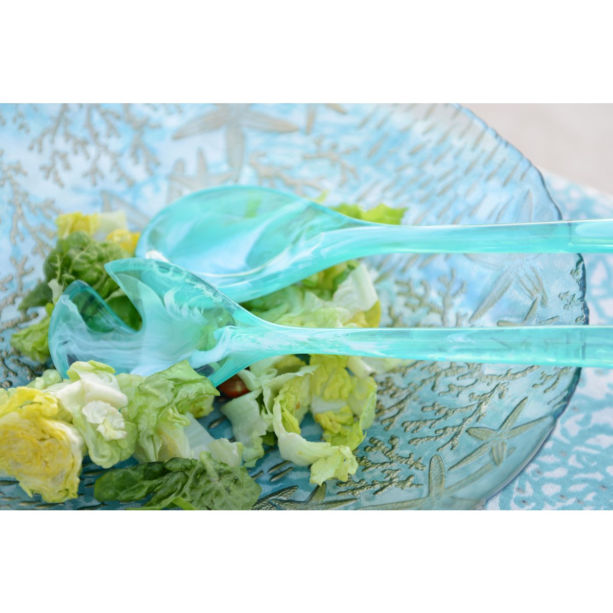 Sea blue glass bowl 33x33x9cm