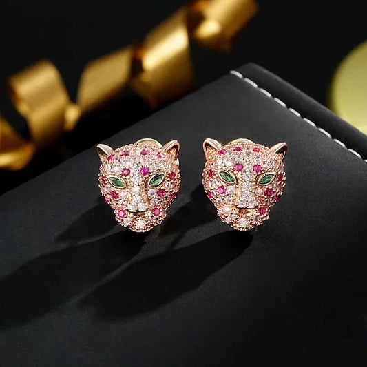 Luxury Leopard Gold Plated Stud Earrings