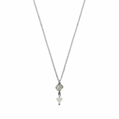 Kristal & Schelp Hart Ketting - Silver