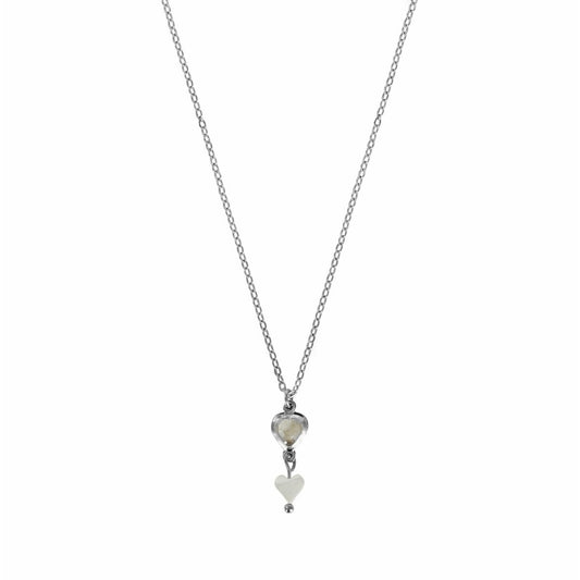 Kristal & Schelp Hart Ketting - Silver