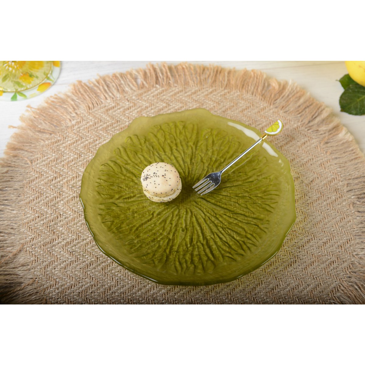 Green dessert plate 21cm - Lemon