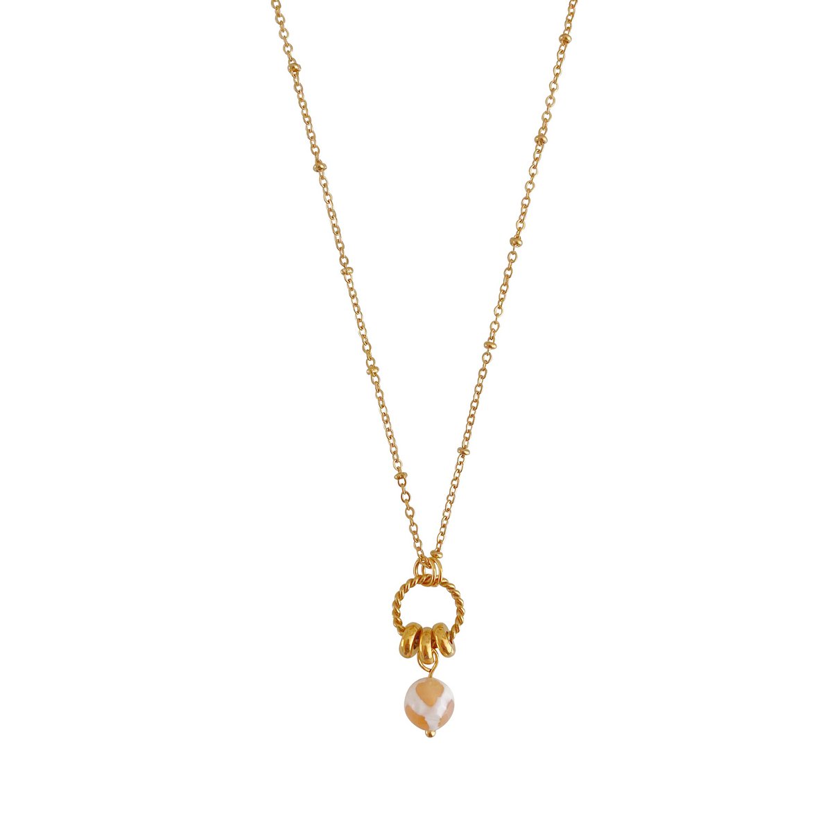 Dzi Agate Necklace - Gold