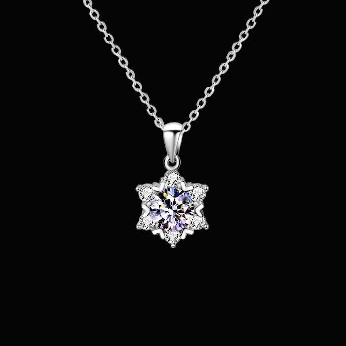 Luxurious Moissanite Snowflake Necklace