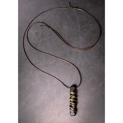 Black Sandal Wood Bronze Line Pendant