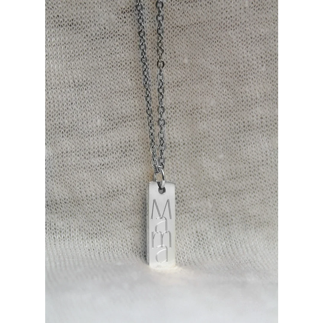 Necklace Mama Engraving Plate - Silver