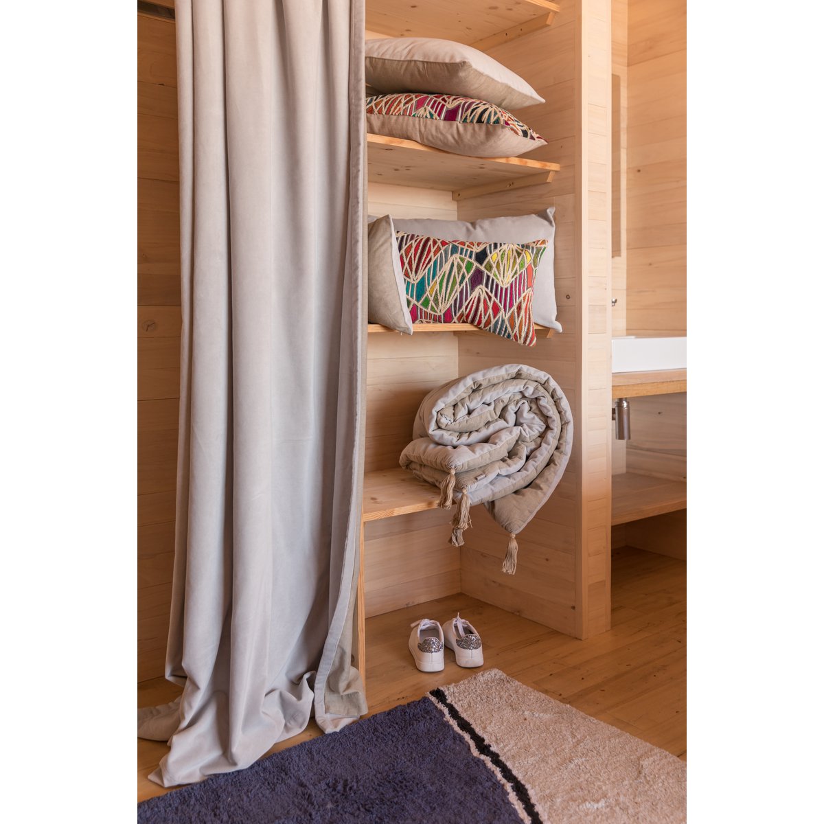 Eiderdown pompoms Elise Perle 80 x 180