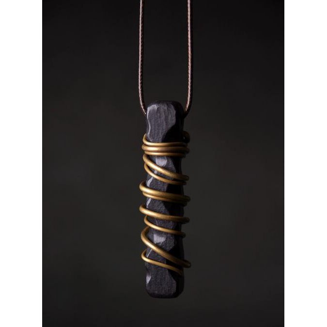Black Sandal Wood Bronze Line Pendant