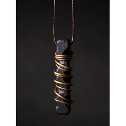 Black Sandal Wood Bronze Line Pendant