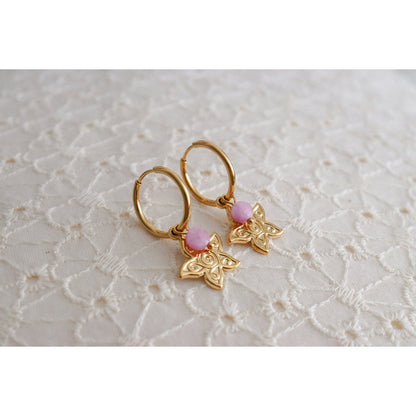 Starfish & Chalcedony Earrings - Gold