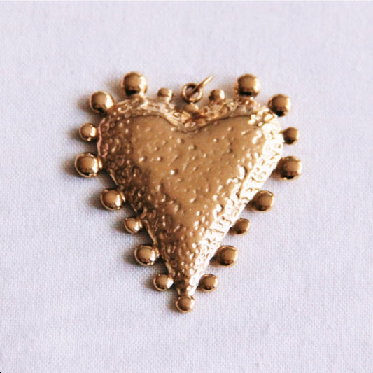 Dotted heart XL charm (pendant for XL beaded necklace)