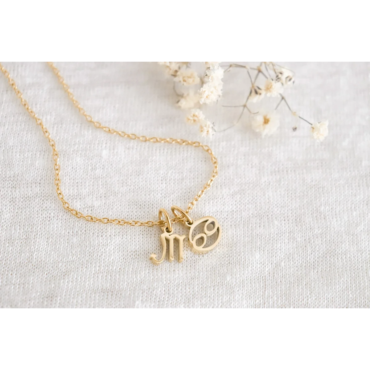 Zodiac Sign Pendant - Choose Zodiac Sign - Gold