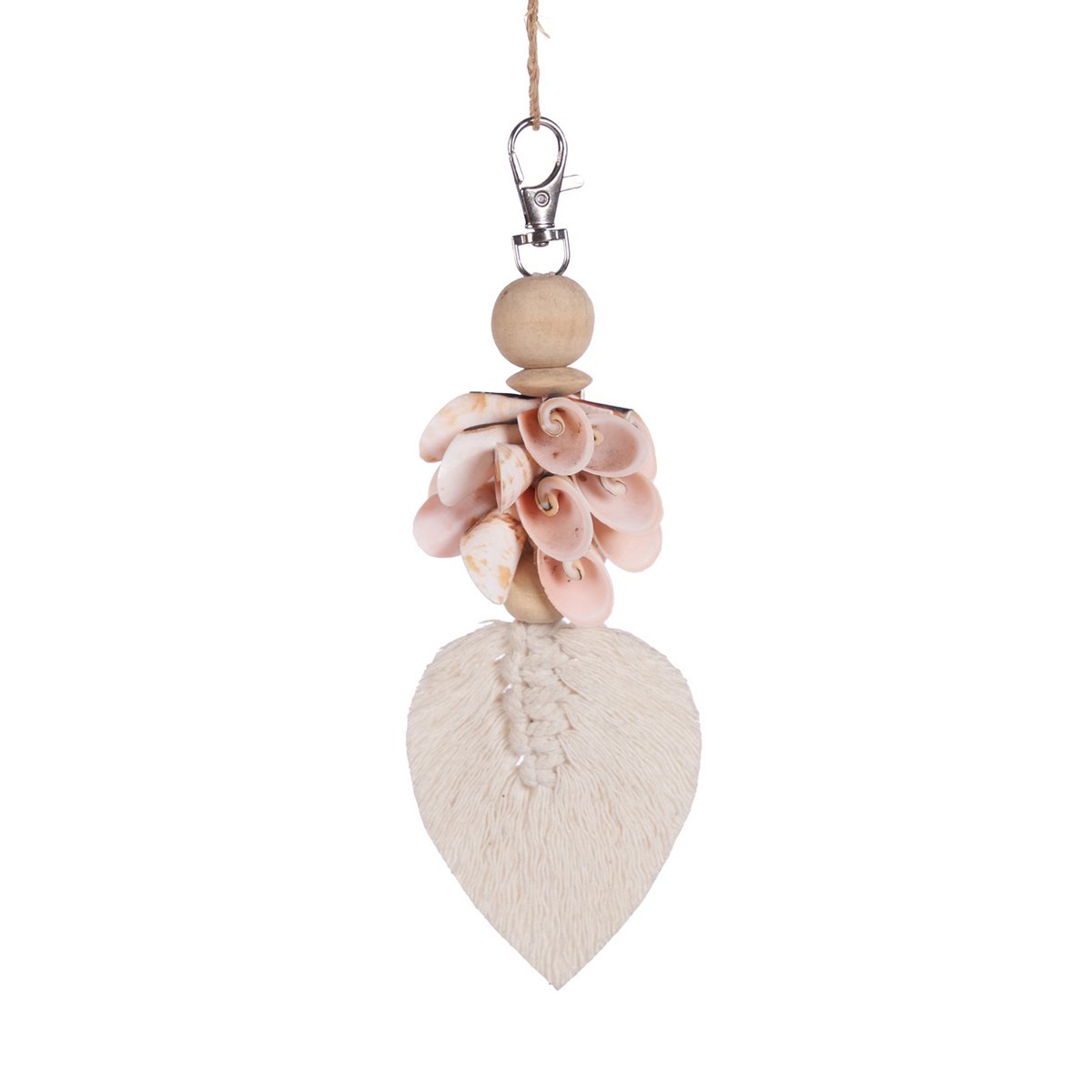 The Shiva Shell Keychain - Pink White