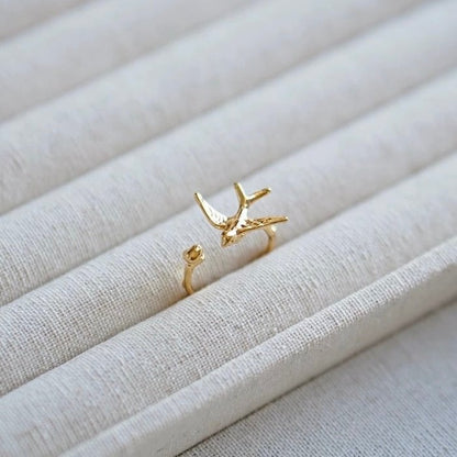 Artistic Swallow Bird Ring