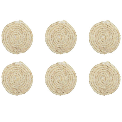 Set of 4 round glass in rope