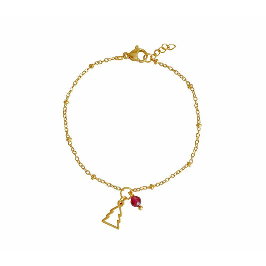 Bracelet Christmas Tree & Garnet - Gold
