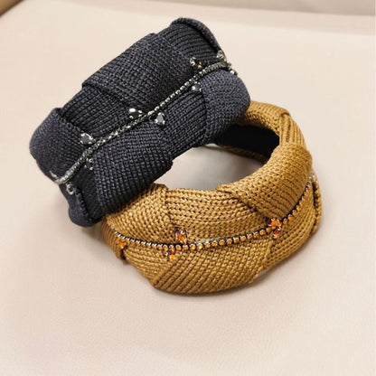 Crystal Embellished Braided Statement Headband