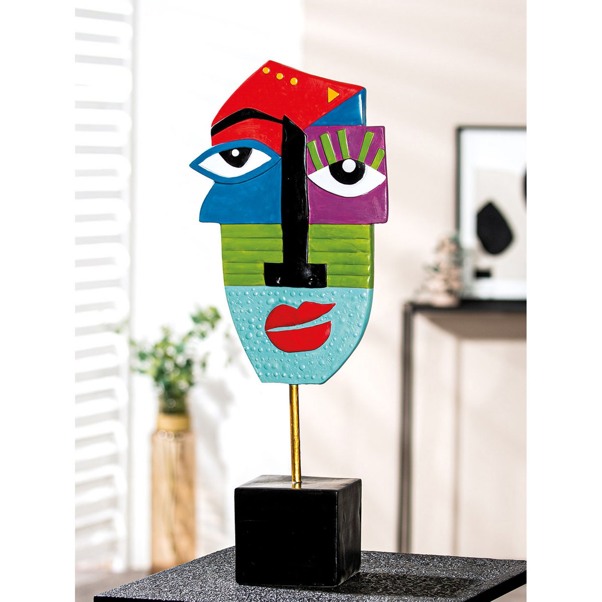 Sculpture face Mondrian H.52 cm