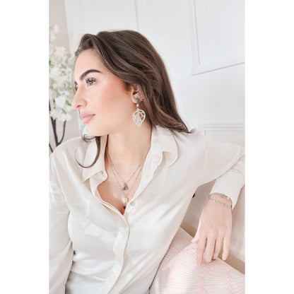 Jade & Garnet Necklace - Silver