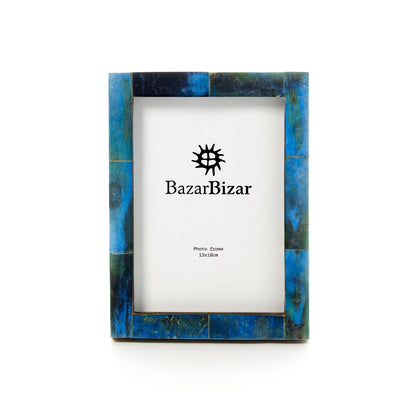 The Azure Patchwork Frame - Turquoise - 13x18