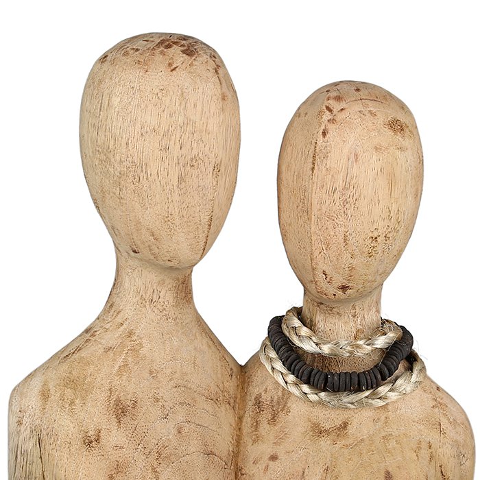 Sculpture "Pair" mango wood H.37cm