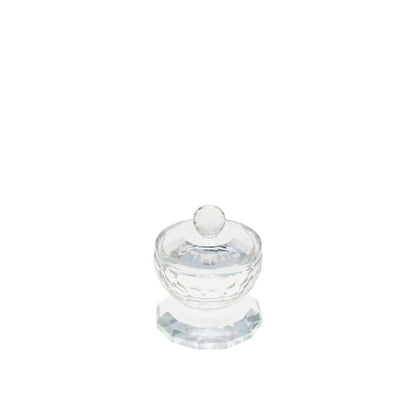 Transparent crystal -style salt shaker with lid