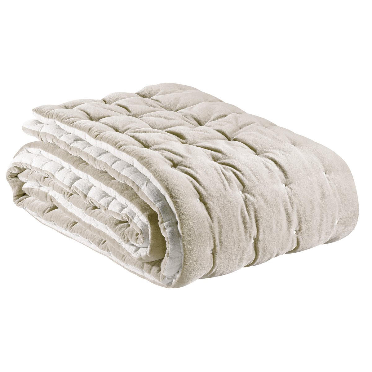 Elise plain throw with quilting finish Greige 240 x 260