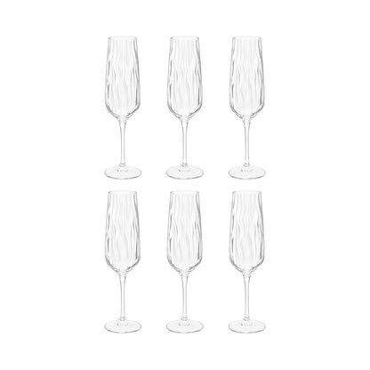 Vague champagne flutes - Lot of 6