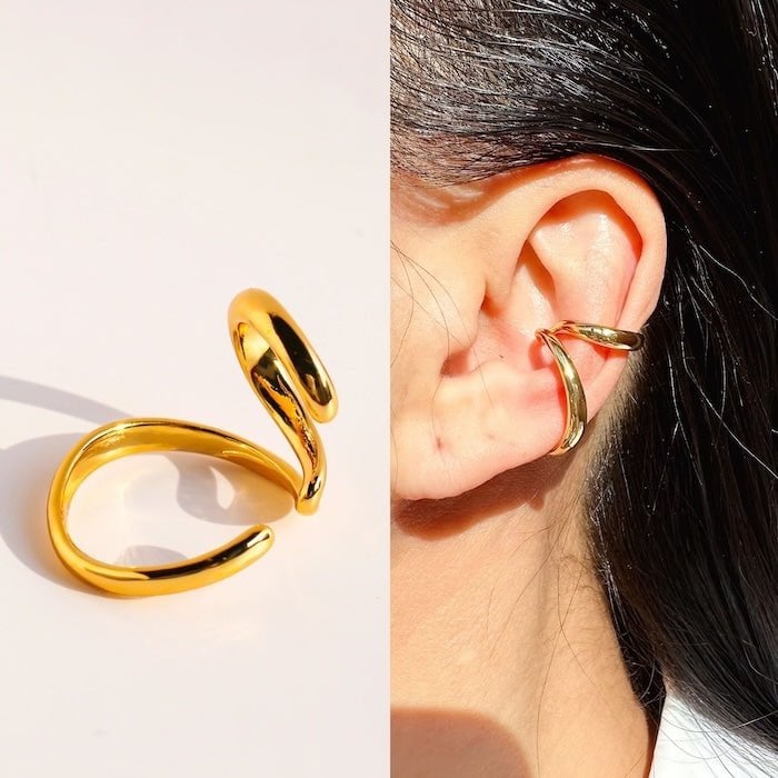 Minimalist Wave Line Ear Cuff