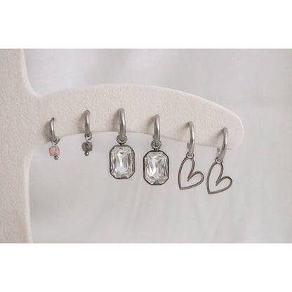 Rhodochrosite Earrings - Silver