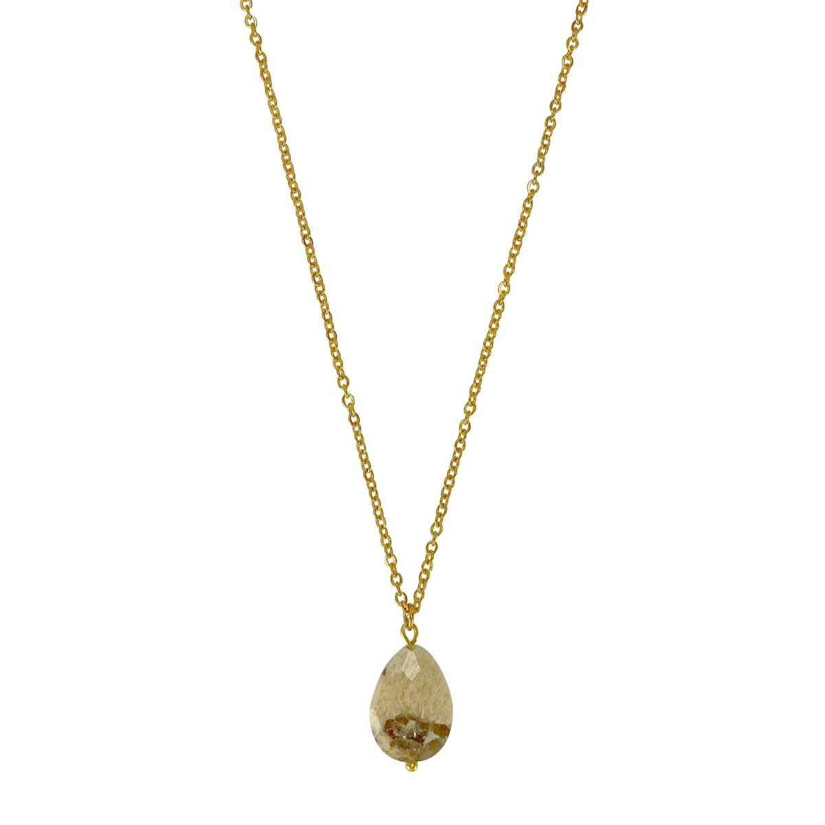 Necklace Zebra Feldspar - Gold