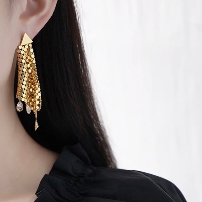 Glittering Fish Scales Cloth Earrings