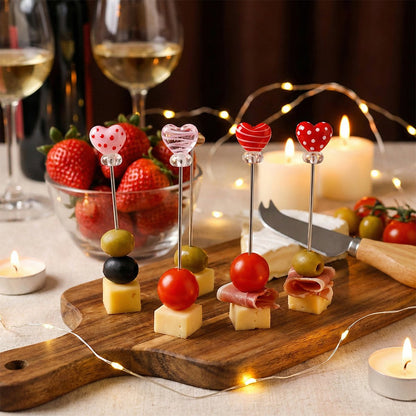 Heart appetizer picks - set of 4