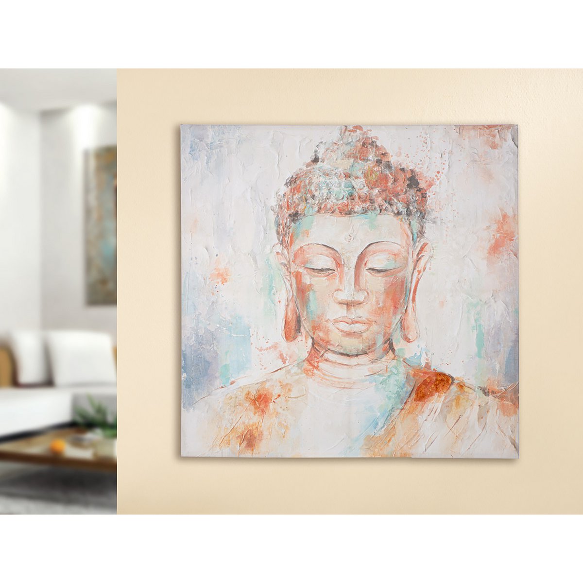 Square image of Buddha, height 100 cm