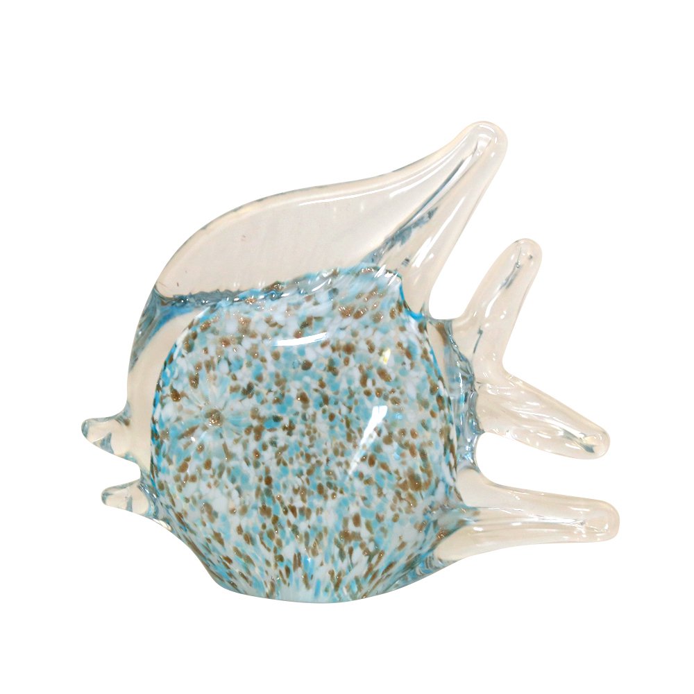 Decorative fish in blue and transparent glass 14.5x5.5x13cm