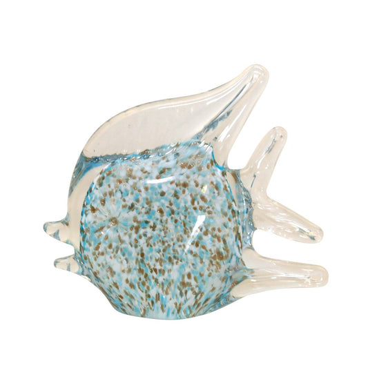 Decorative fish in blue and transparent glass 14.5x5.5x13cm