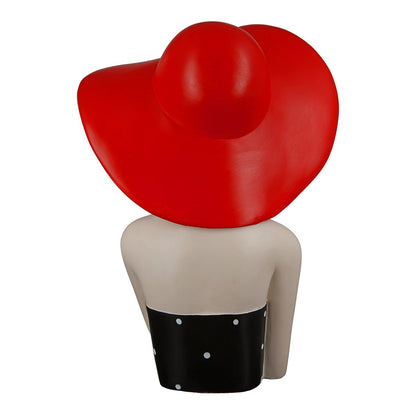 Poly figure lady with red hat