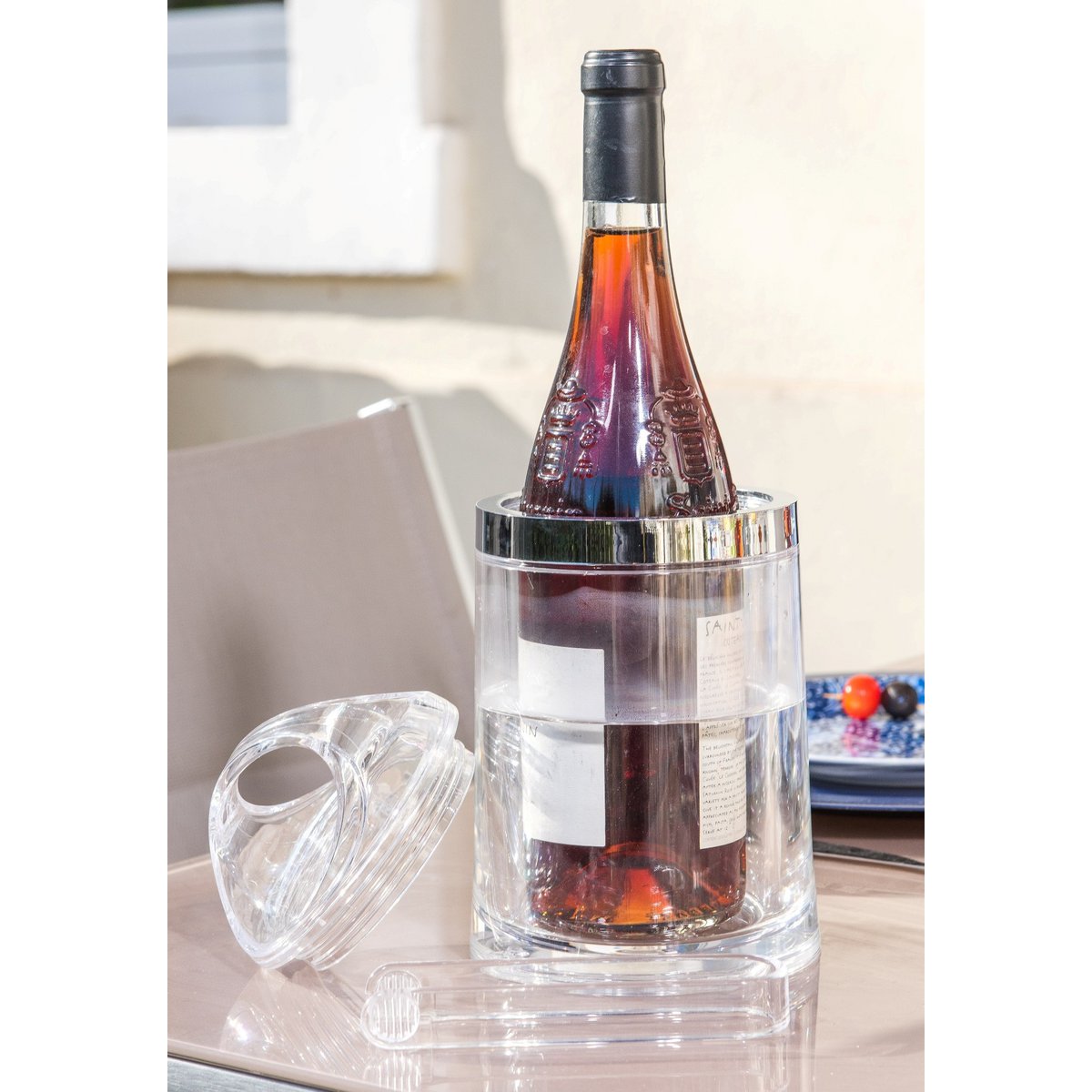 ACRYLIC ICE BUCKET WITH TONGS AND LID