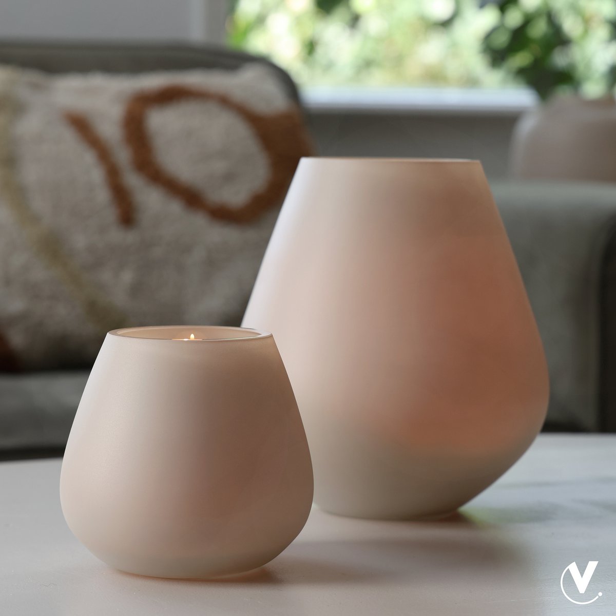 Tasman XS matte ivory Ø12,5 x H11,5 cm 2 stuks