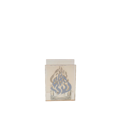 White flame amber candle holder